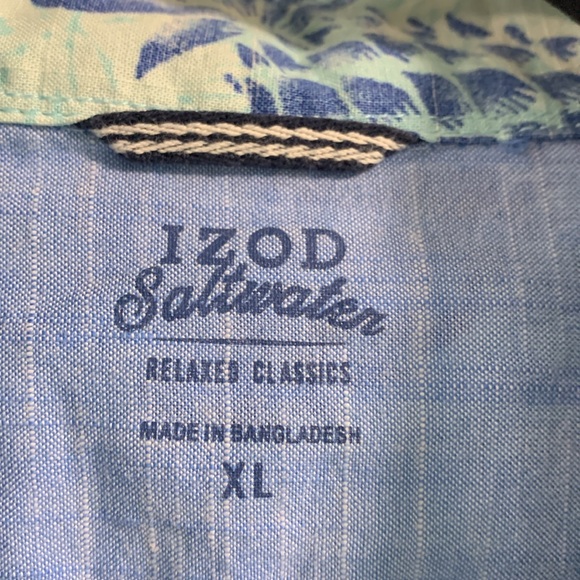 IZOD Saltwater Relaxed Classic Blue Pineapple Button Down - Picture 8 of 10